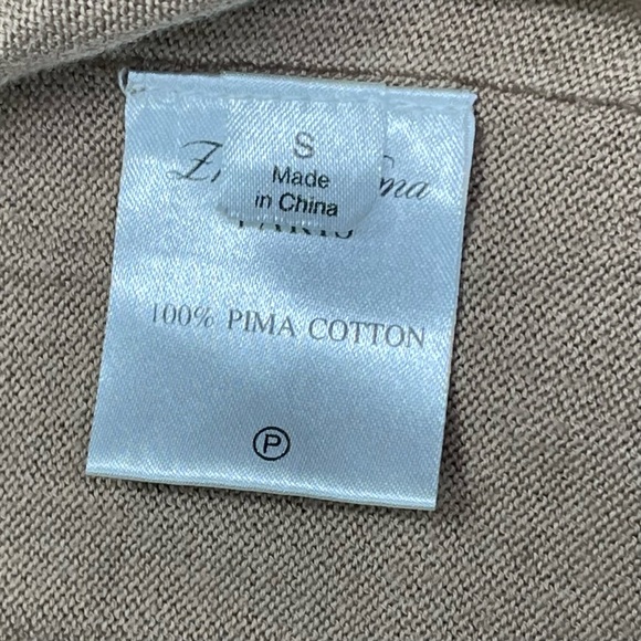 ⭐️ ZHOR & NEMA PARIS ZIP FRONT CARDIGAN SWEATER TAN SIZE S - Picture 8 of 10